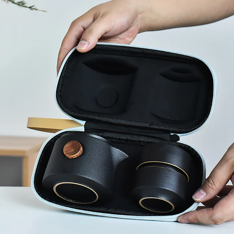 Korean Tea Set - Schwarze Keramik Outdoor Reise Tee-Set 1