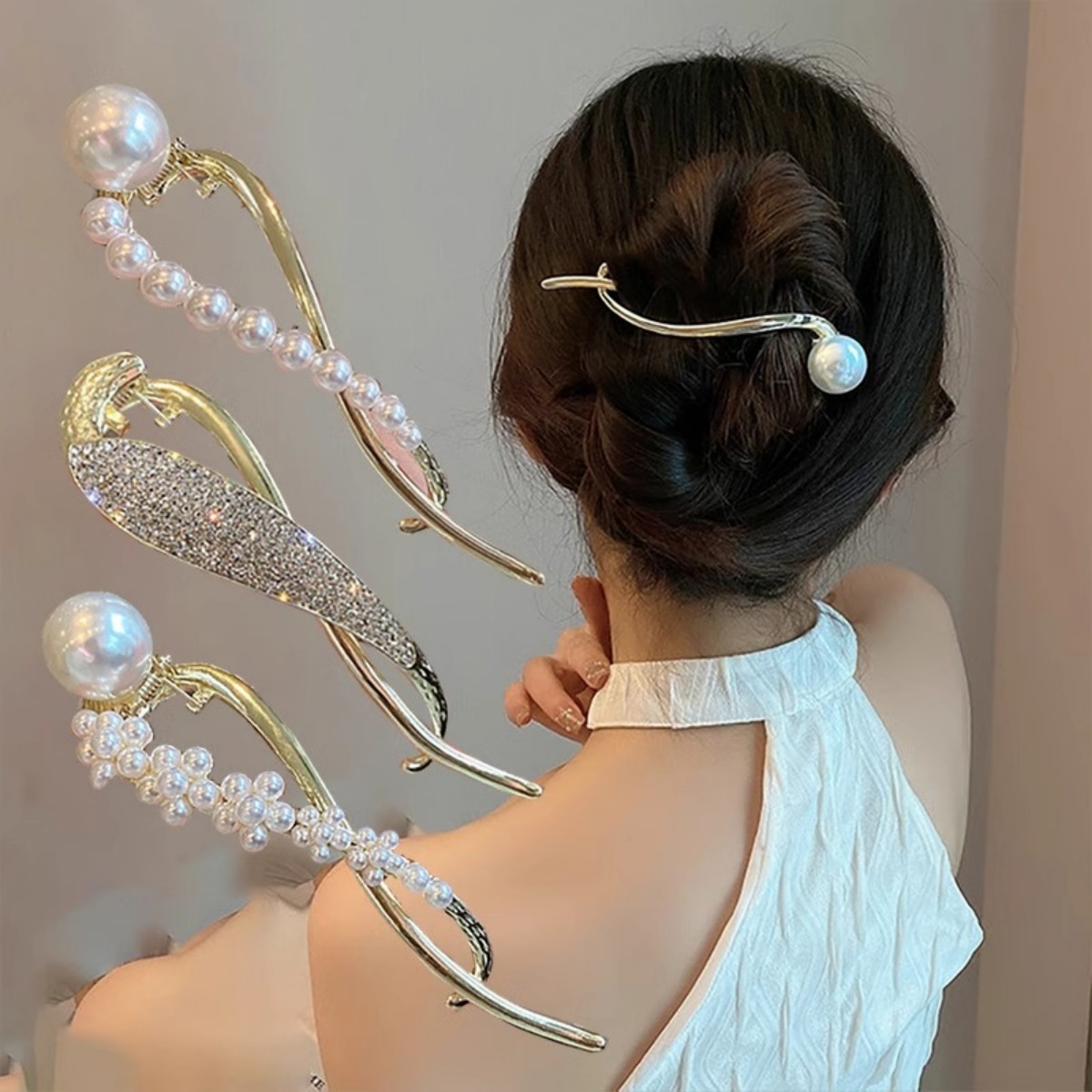 Elegante Glitzer-Perlen-Haarsp – Lifestyle In Korean Bewertung und Preis