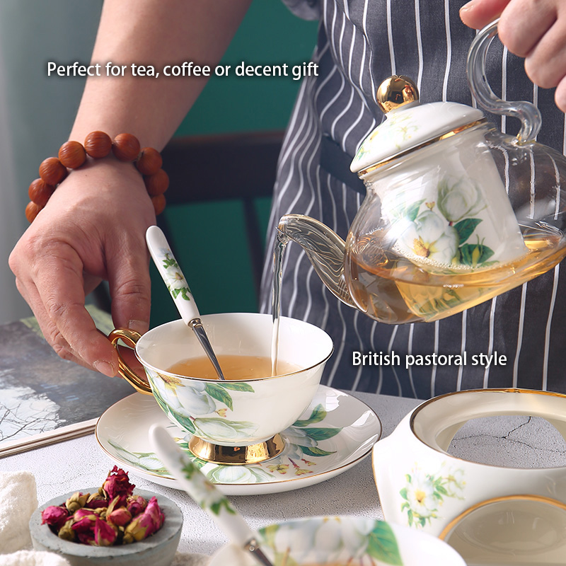 Camellia Bone China Tee-Set Br – Korean Tea Set Bewertung und Preis